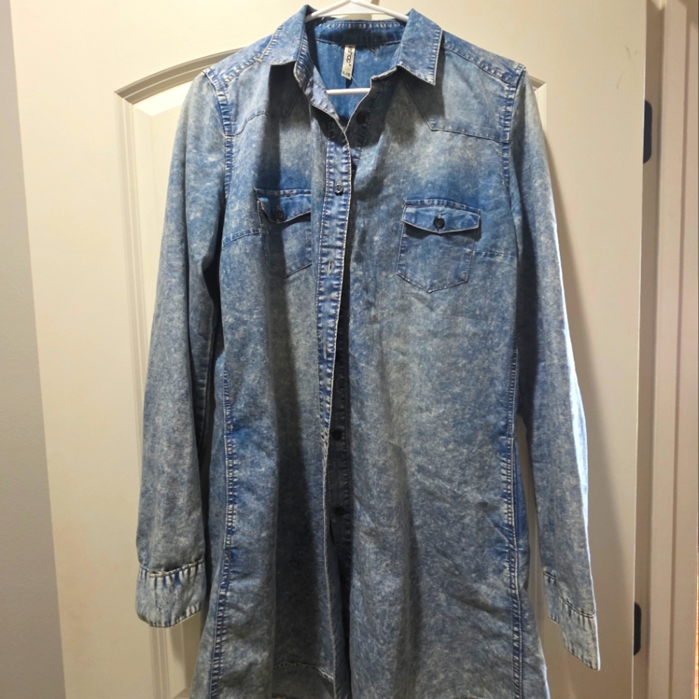 Denim Long Sleeve Shirt Dress